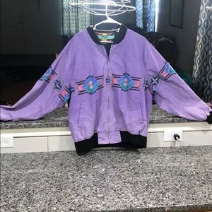 Vintage Wrangler Brushpopper Purple Bomber Jacket